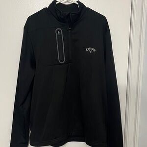 Callaway Fleece Black Jacket UPF 1/4 Zip Tech